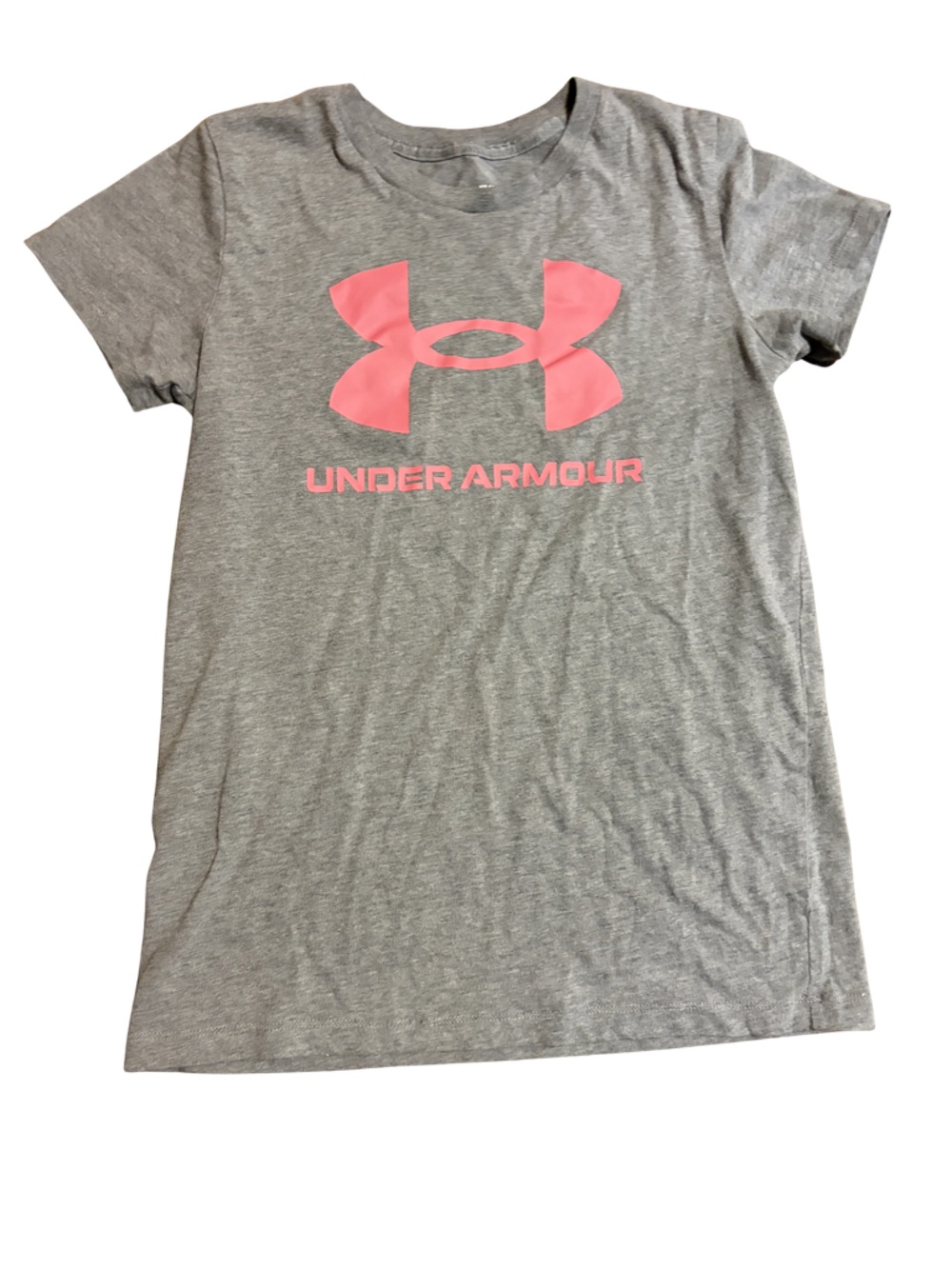 Under Armour Gray Short Sleeve Tee with Pink Logo